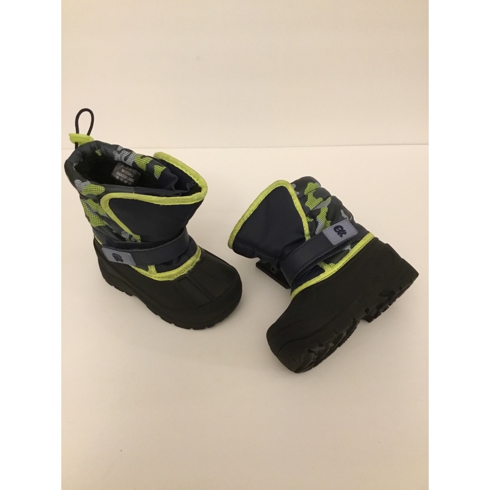 Athletech Navy Blue/Lime Camo  Waterproof Winter Snow Boots Sz 7 (Toddler)